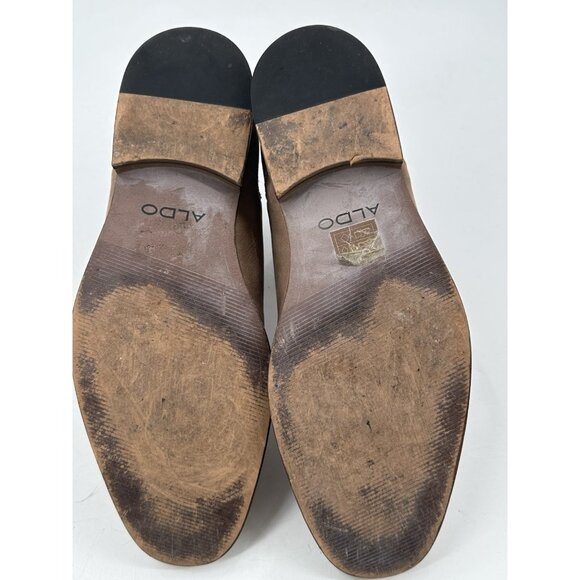 Aldo Men's Chelsea Suede Short Boots Booties Pull On Dark Tan Brown Sz 8 - Picture 12 of 13